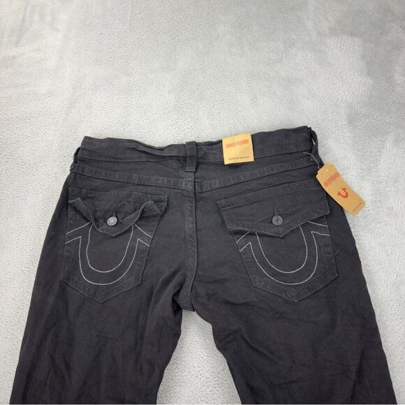 True Religion NWT Men's Size 36x30 Black Denim Relaxes Flared Jeans Zipper Fly - Picture 5 of 10